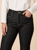 The Retro Cuff Straight Leg Jean - Black
