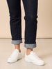 The Retro Cuff Straight Leg Jean - Dark Denim