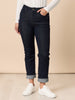 The Retro Cuff Straight Leg Jean - Dark Denim