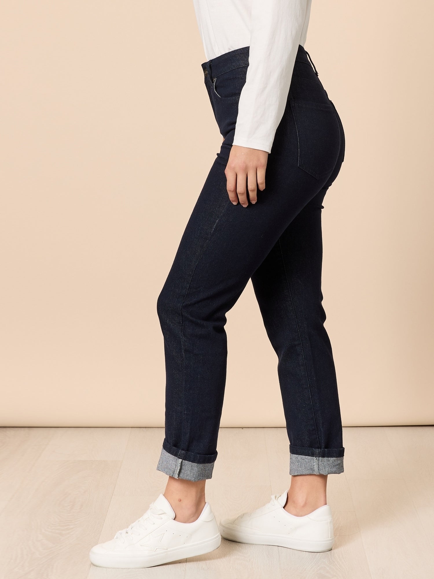 The Retro Cuff Straight Leg Jean - Dark Denim – RC & Co