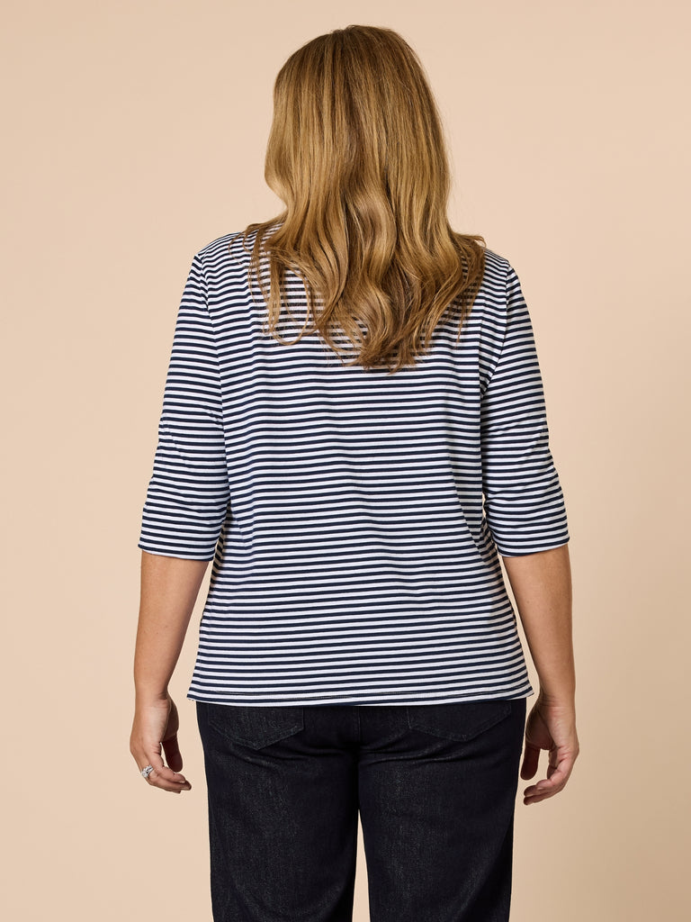 New Mariner Stripe Tee - Navy/White rc&co