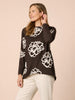 Florentine Floral Print Top - Coffee Ivory