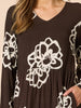 Florentine Floral Print Dress - Coffee Ivory rc&co