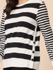 Brighton Stripe Print Top - Black/Ivory rc&co