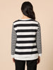 Brighton Stripe Print Top - Black/Ivory rc&co