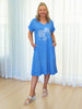Over the Moon Print Dress - Blue RC&CO