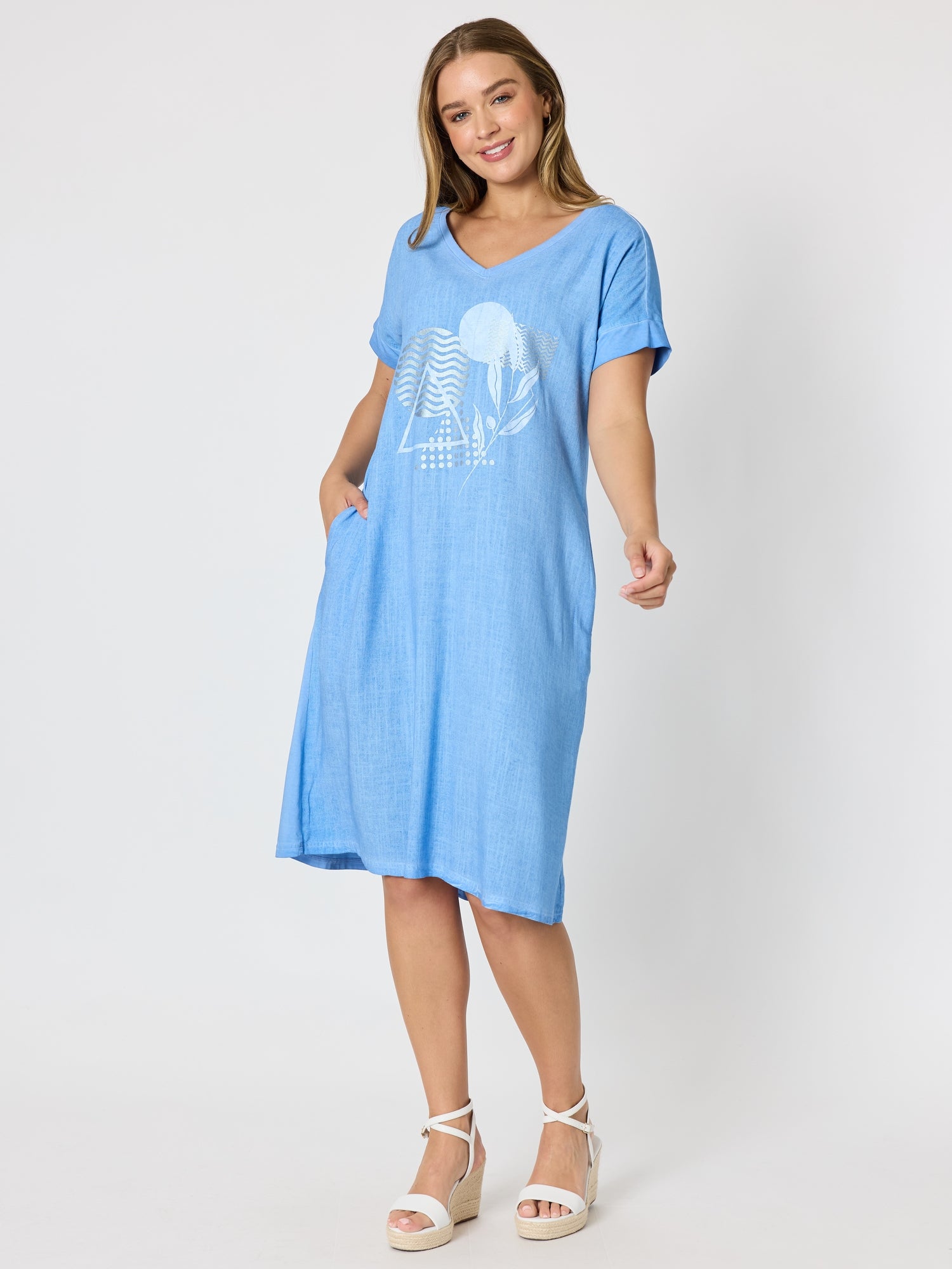 The Elements Dress - Blue – RC & Co