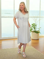 Over the Moon Print Dress - Natural
