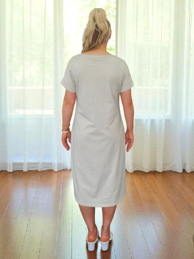 Over the Moon Print Dress - Natural RC&CO