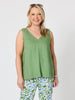 Tilly Linen Camisole - Fern