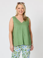 Tilly Linen Camisole - Fern