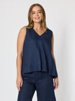 Tilly Linen Camisole - Navy