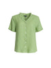 Audrey Linen Short Sleeve Top - Fern