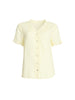 Audrey Linen Short Sleeve Ruffle Shirt - Lemon