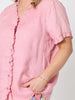 Audrey Linen Short Sleeve Top - Musk
