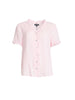 Audrey Linen Short Sleeve Ruffle Shirt - Pale Pink