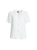 Audrey Linen Short Sleeve Top - White