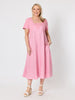 Le Marais Linen Midi Dress - Musk