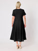 Le Marais Linen Midi Dress - Black