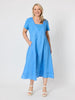Le Marais Linen Midi Dress - Cornflower