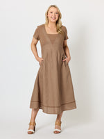 Le Marais Linen Midi Dress - Mocha