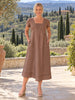 Le Marais Linen Midi Dress - Mocha