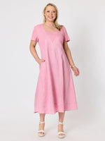 Le Marais Linen Midi Dress - Musk