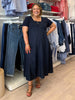 Le Marais Linen Midi Dress - Navy