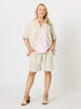 Milly Ruffle Hem Linen Shirt - Natural