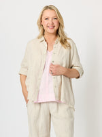 Milly Ruffle Hem Linen Shirt - Natural
