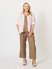 Milly Ruffle Hem Linen Shirt - Pale Pink