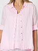 Milly Ruffle Hem Linen Shirt - Pale Pink