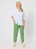 Milly Ruffle Hem Linen Shirt - White