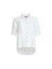 Milly Ruffle Hem Linen Shirt - White