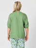 Anna V-neck Linen Top - Fern