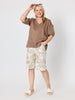 Anna V-neck Linen Top - Mocha