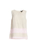 Chloe Contrast Linen Top - Natural Pale Pink