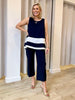 Zara Wide Leg Pant - Navy