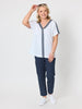 Chevron Cotton T-shirt - White/Navy rc&co