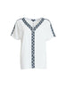 Chevron Cotton T-shirt - White/Navy rc&co