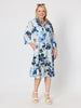 Amalfi Floral Rose Print Dress - Cornflower Multi