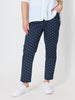 Tropez Slim Leg Print Pant - Navy/White rc &co