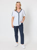Tropez Slim Leg Print Pant - Navy/White rc &co
