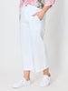 Hudson Wide Leg Crop Jean - White rc&co
