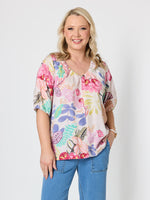 Desert Rose Floral Print Top - Pink/Multi