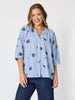 Botanica Embroidered Floral Shirt - Navy/White