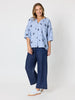 Botanica Embroidered Floral Shirt - Navy/White