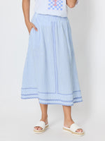 Surfside Stripe Print Skirt - Blue/White