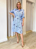 Botanica Floral Embroidered Shirt Dress - Navy/White