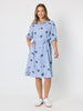 Botanica Floral Embroidered Shirt Dress - Navy/White